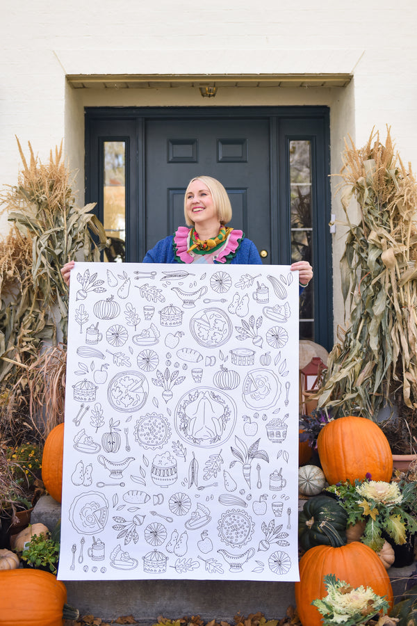 Thanksgiving Coloring Poster, PDF Printable The House That Lars Built