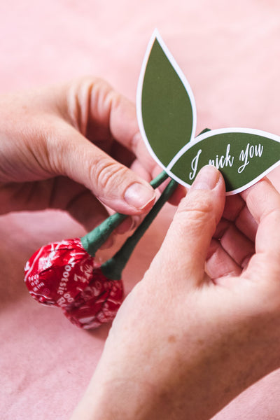 Tootsie Pop Cherry Valentine Leaf, PDF Printable &amp; Template – The House ...
