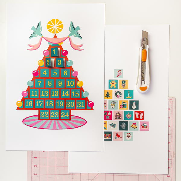 Christmas Tree Advent Calendar, PDF Printable
