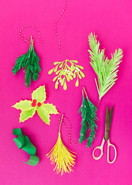 Paper Holiday Greenery Gift Toppers, PDF Template