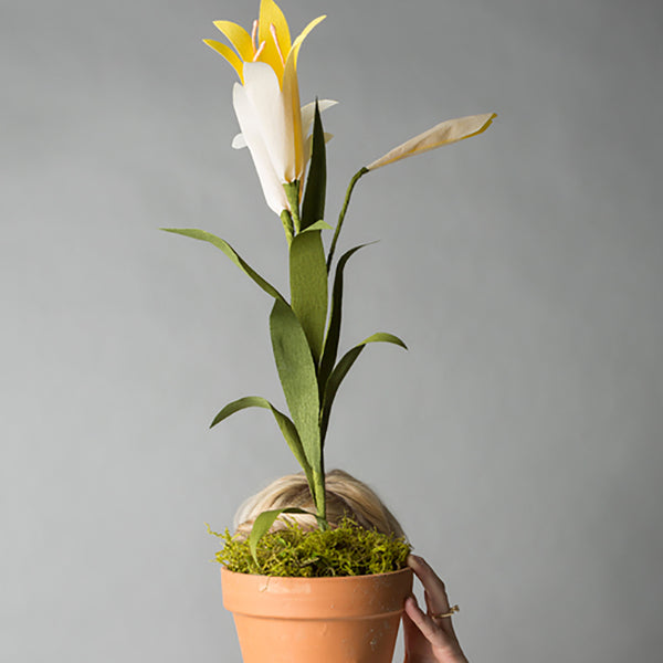 Potted Paper Easter Lily, PDF Template
