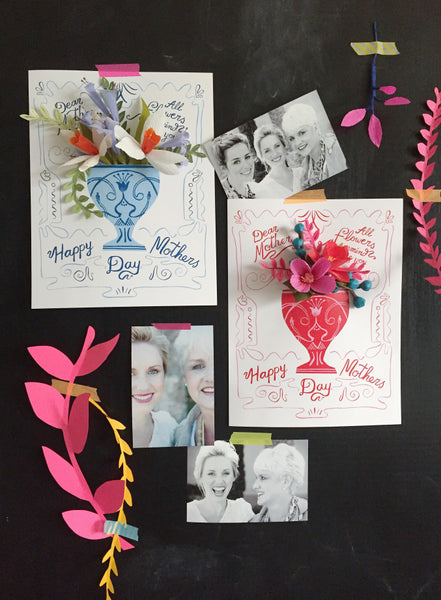 Mother's Day Vase Cards &amp; Flower Template, PDF Printable – The House ...