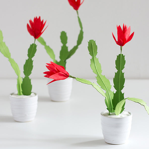DIY Paper Christmas Cactus, PDF Template