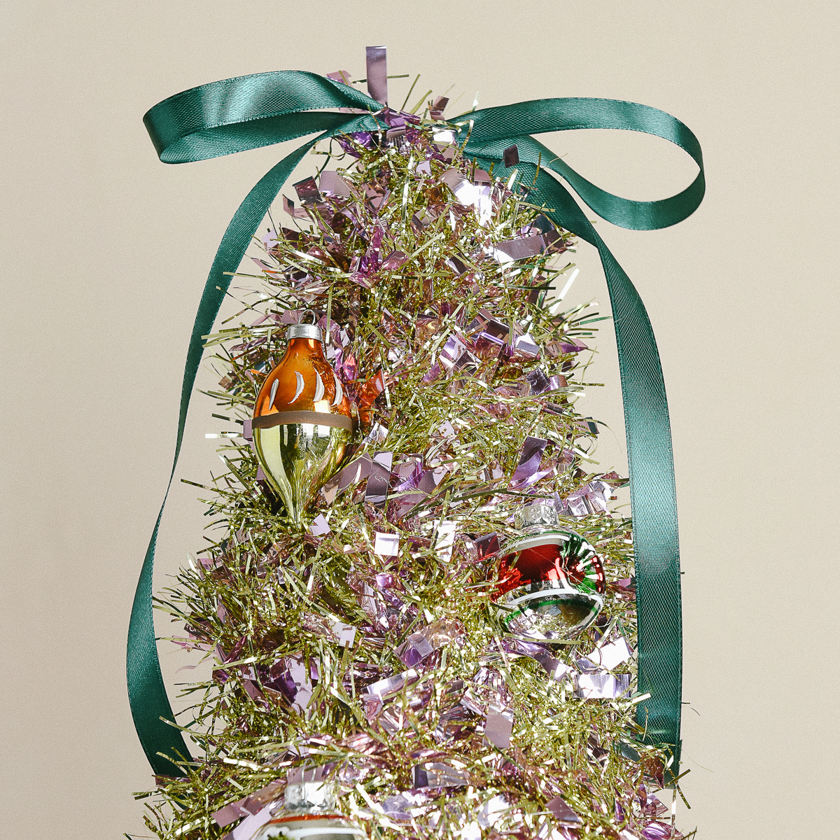 Tinsel Christmas Tree Hat, PDF Template