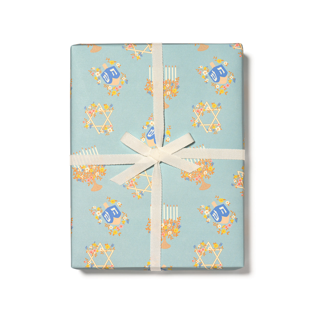 Floral Menorah Lars x Red Cap Wrapping Paper