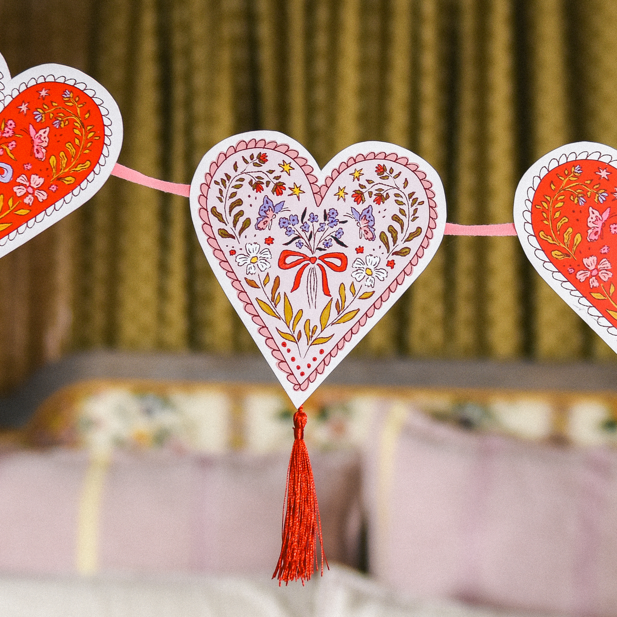 Heart Garland, PDF Printable