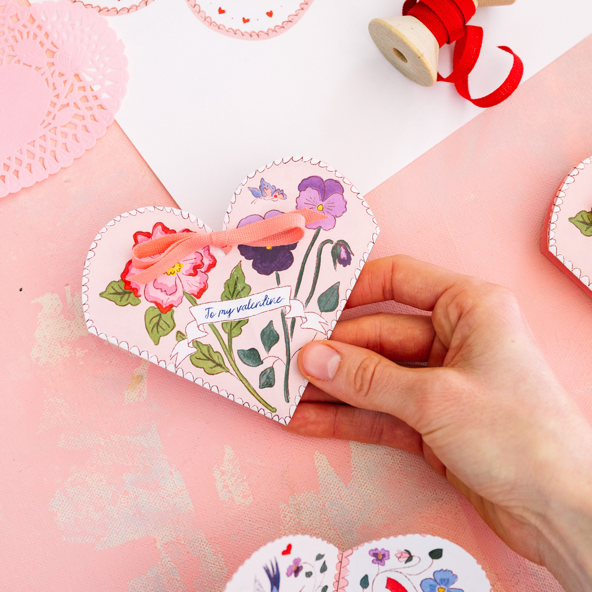 Victorian Heart Valentine, PDF Printable