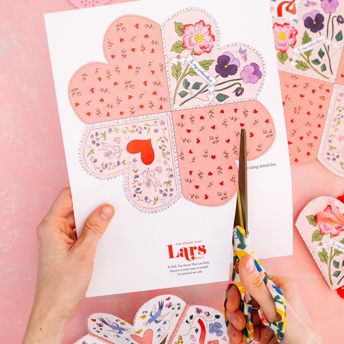 Victorian Heart Valentine, PDF Printable