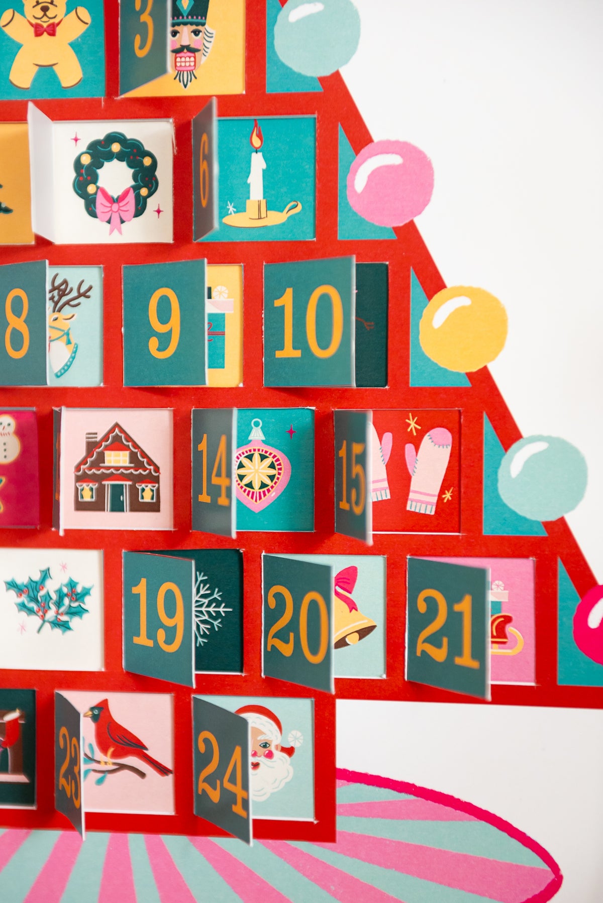 Christmas Tree Advent Calendar, PDF Printable