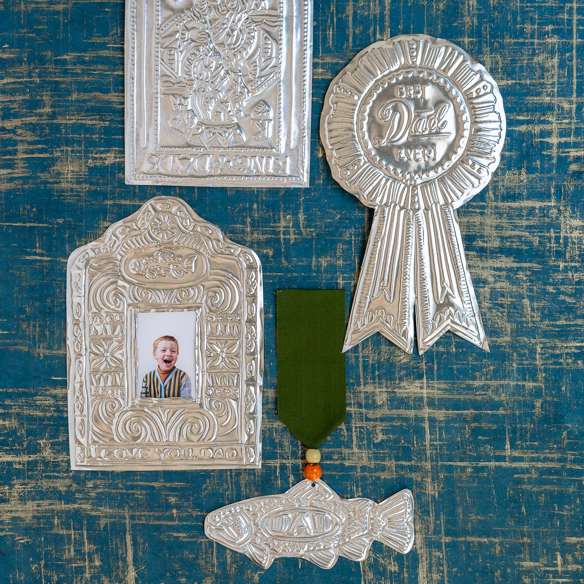 Tin Embossing Father's Day Ornaments, PDF Template