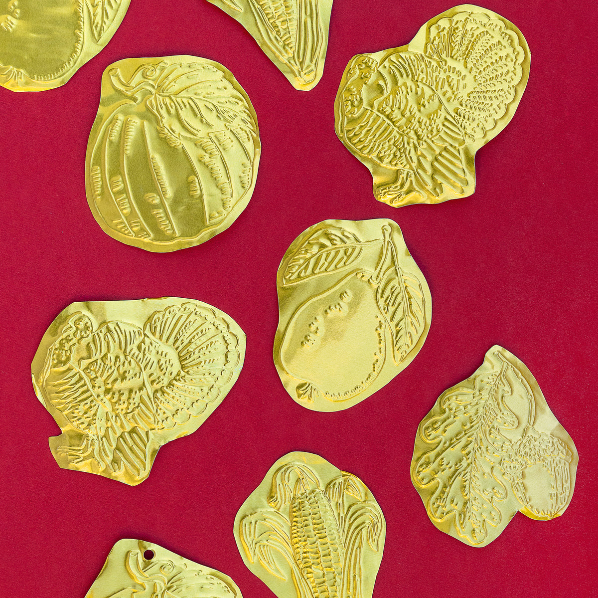 Tin Embossing Thanksgiving Ornaments and Place Setting, PDF Template