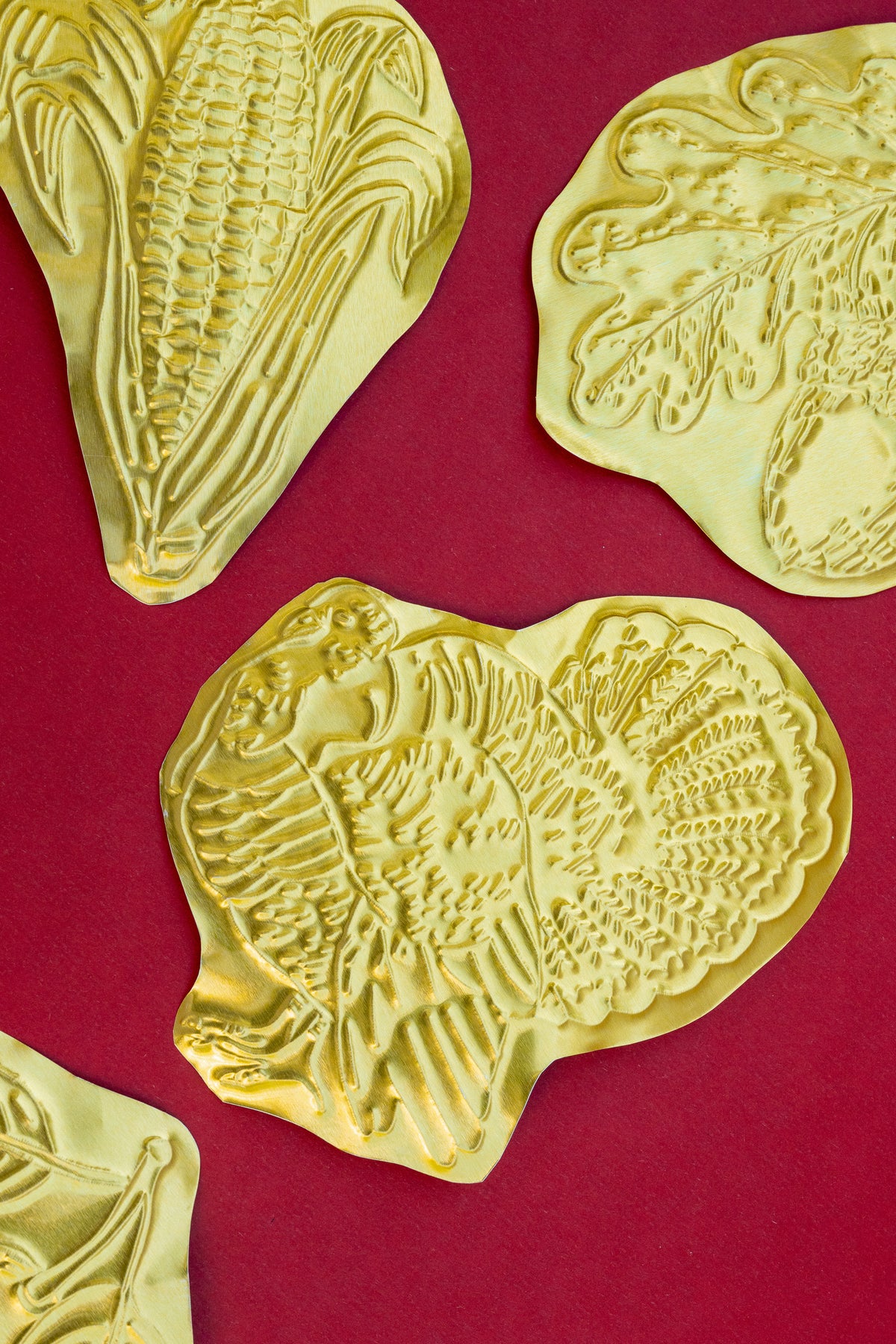 Tin Embossing Thanksgiving Ornaments and Place Setting, PDF Template