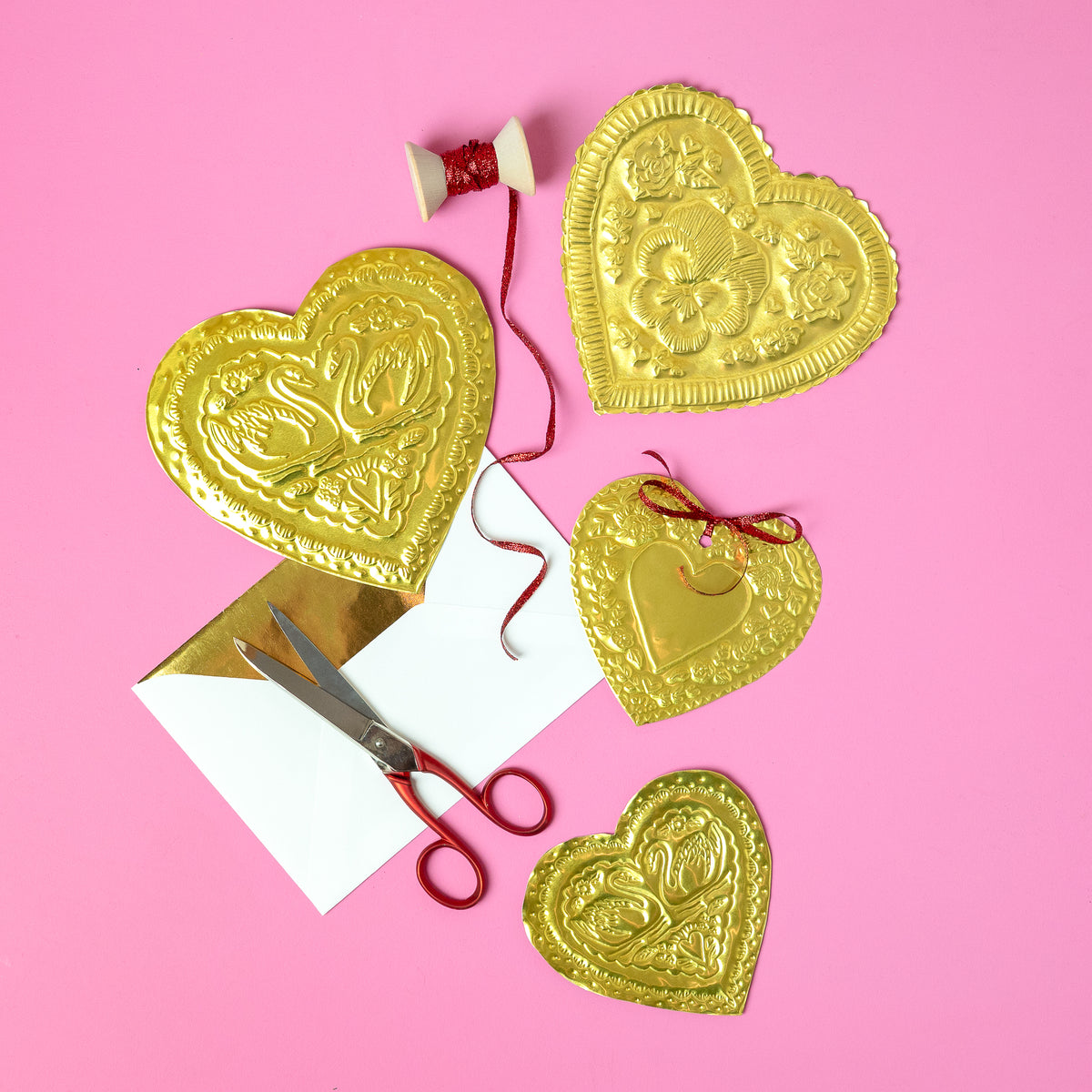 Tin Embossed Hearts, PDF Template