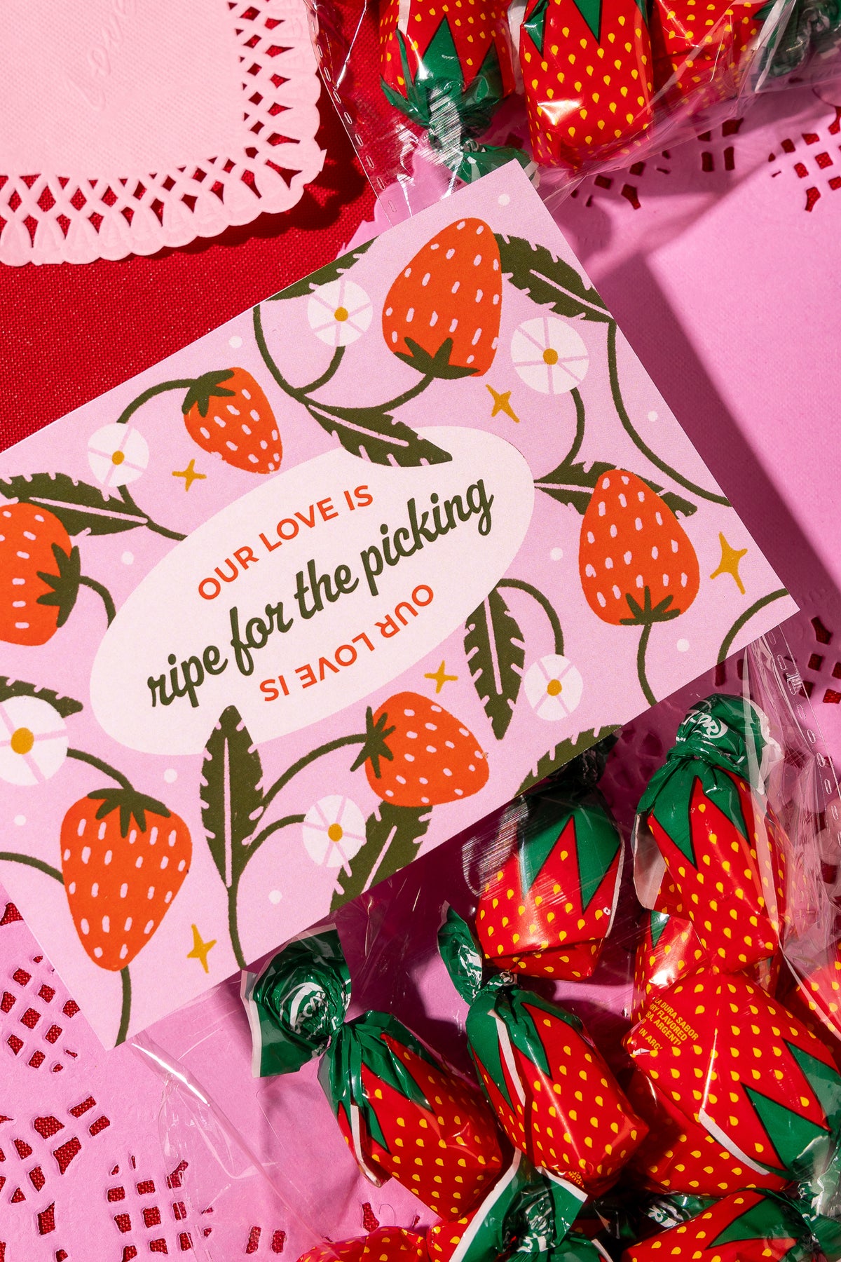 Strawberry Candy Valentine, PDF Printable