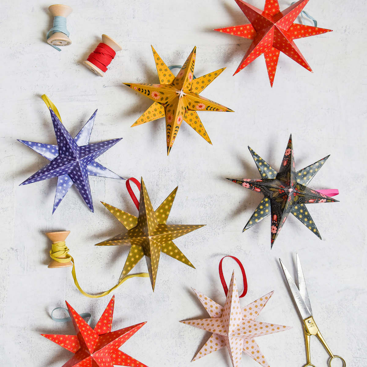 3D Star Ornament, PDF Printable