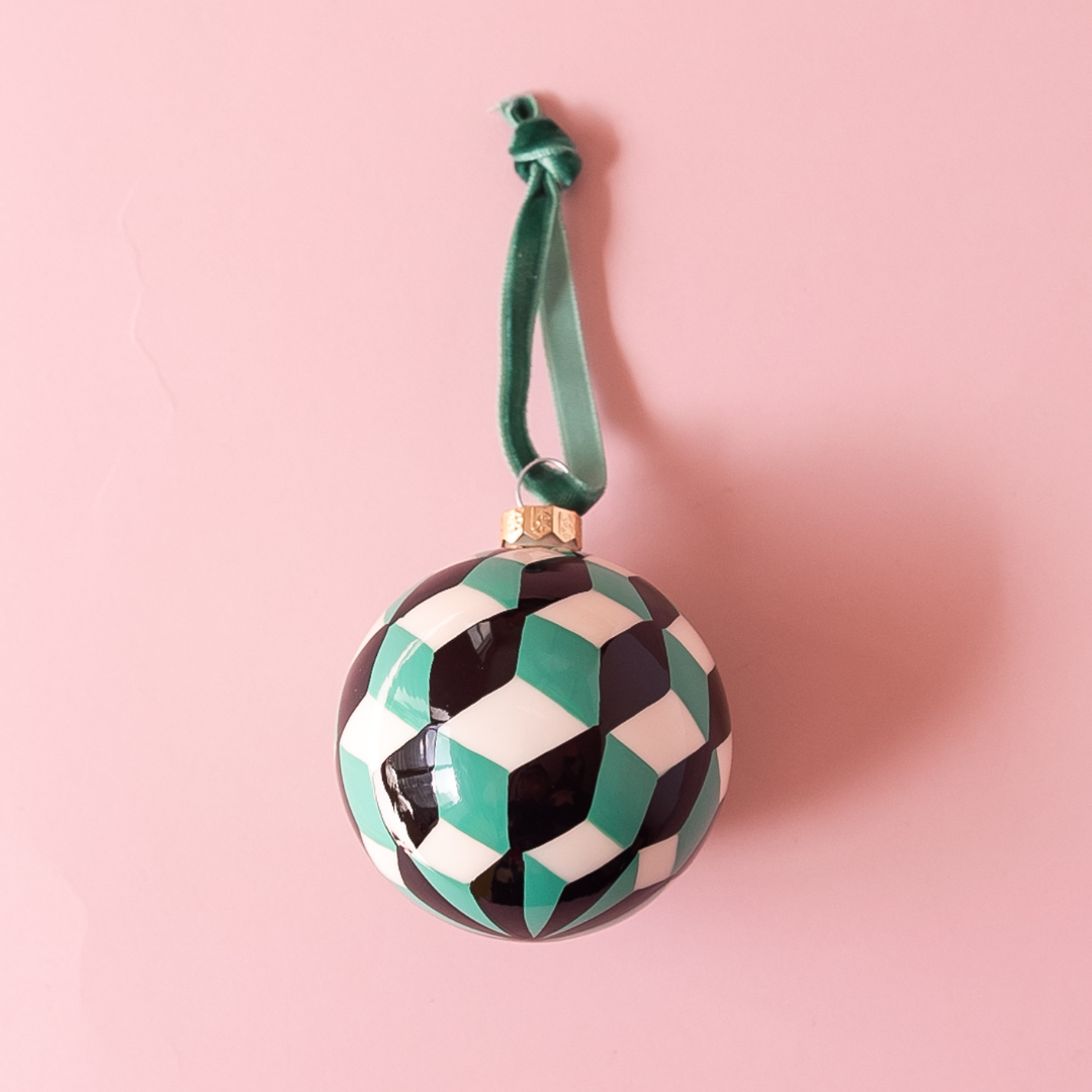 Tumbling Block Bauble - Green