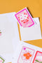 Valentine Stamp Cards & Envelope by Josefina Schargorodsky, PDF Printable