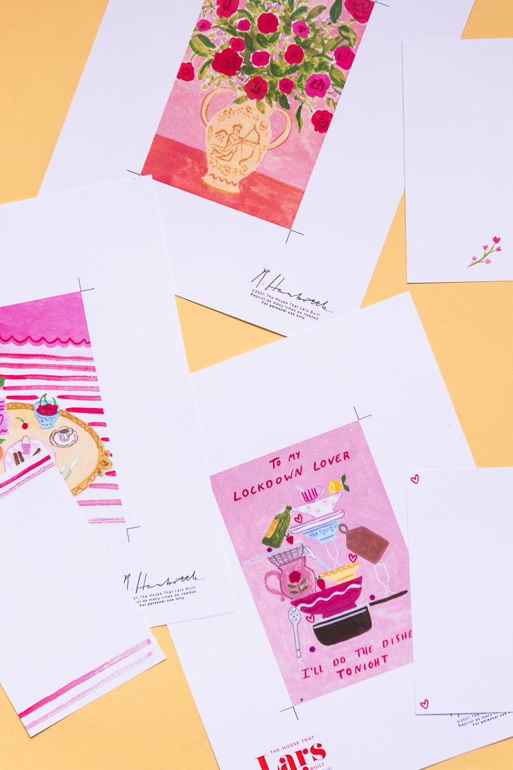 Valentine Cards by Rosie Harbottle, PDF Printable