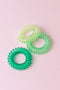Green Ombre Spiral Hair Ties (Set of 3)