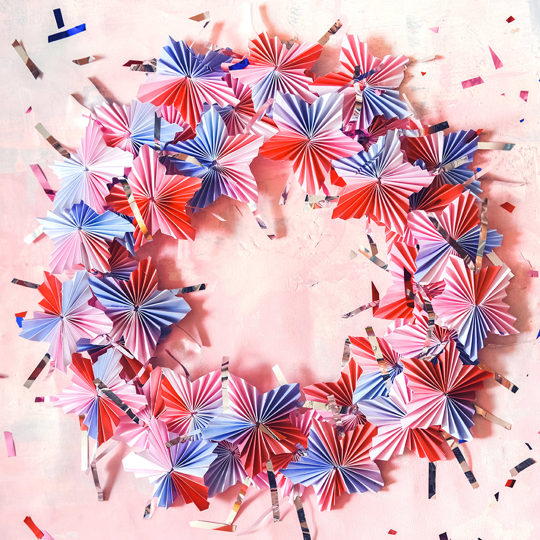 Accordion Paper Star Wreath, PDF Printable