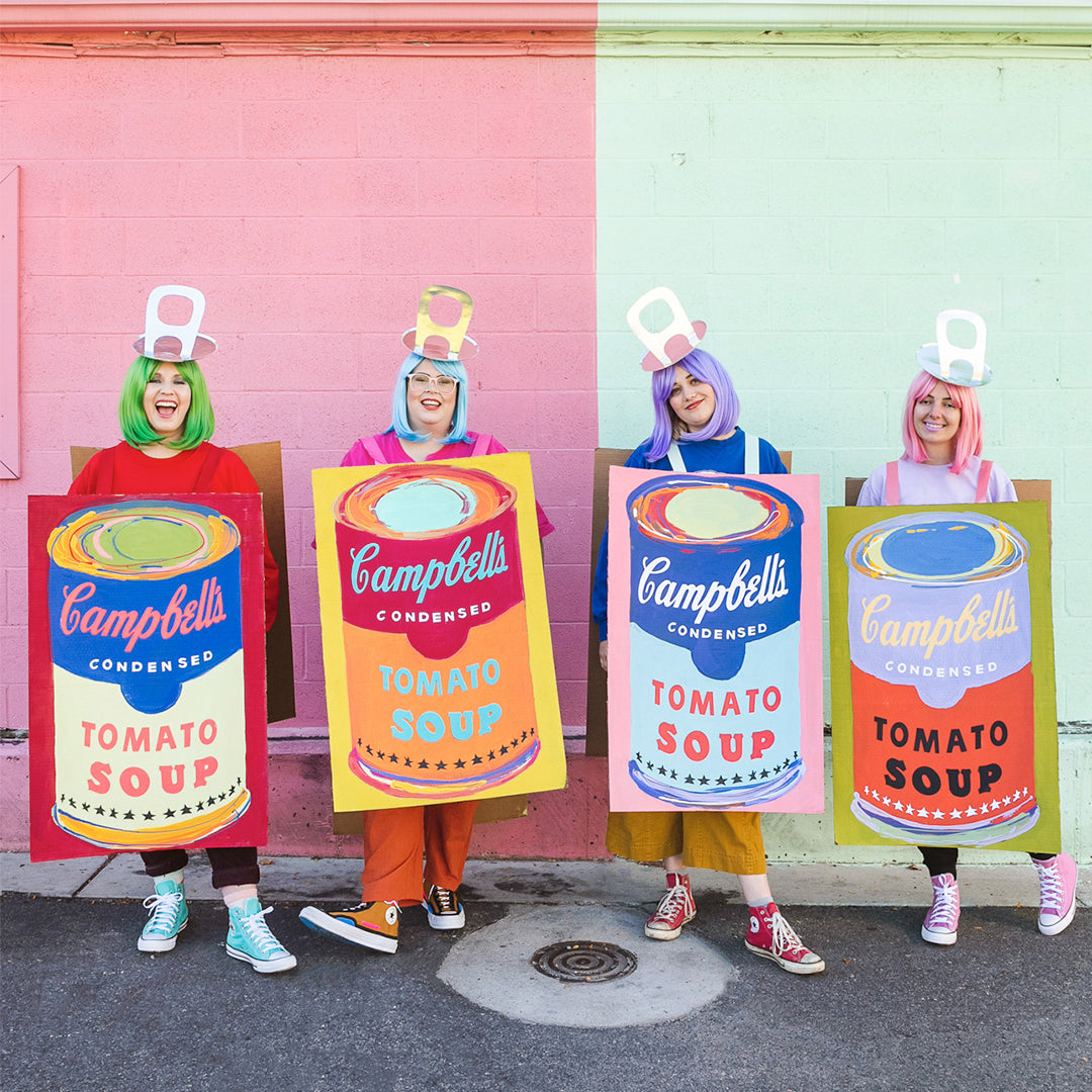 Pop Art Campbell Tomato Soup Costume Letters, SVG &amp; PDF Template