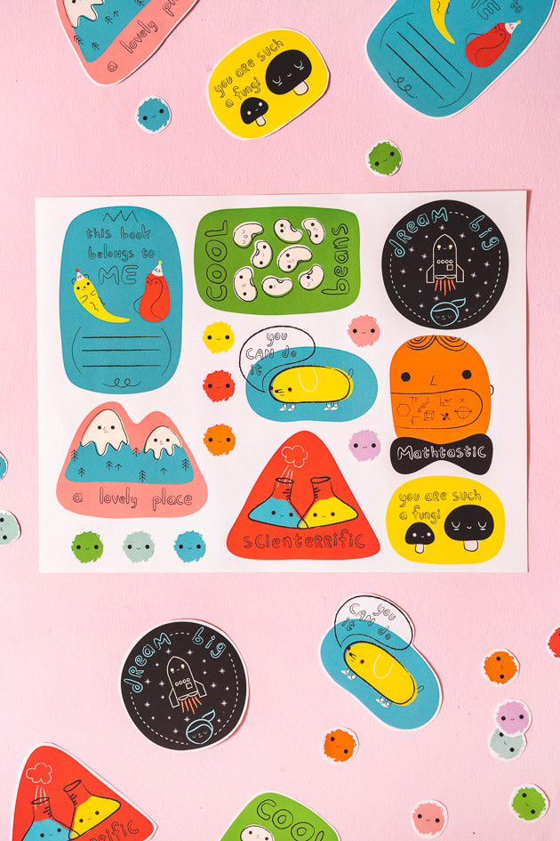 Back-to-School Stickers by Michéle Brummer Everett, PDF Printable