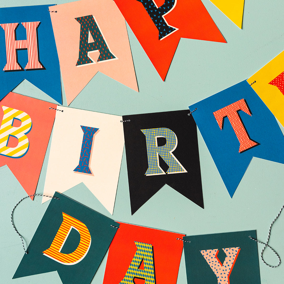 Happy Birthday Pennant, PDF Printable