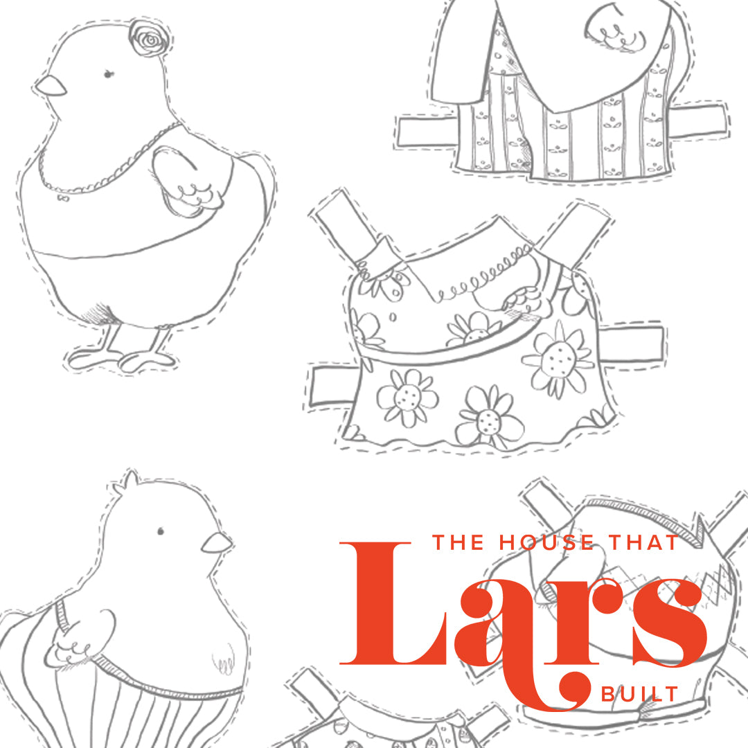 Easter Chick Paper Dolls Coloring Page, PDF Printable