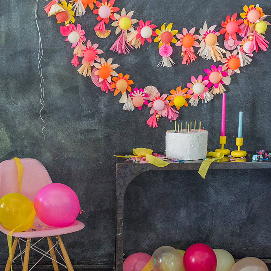 DIY Colorful Flower String Lights, SVG &amp; PDF Template