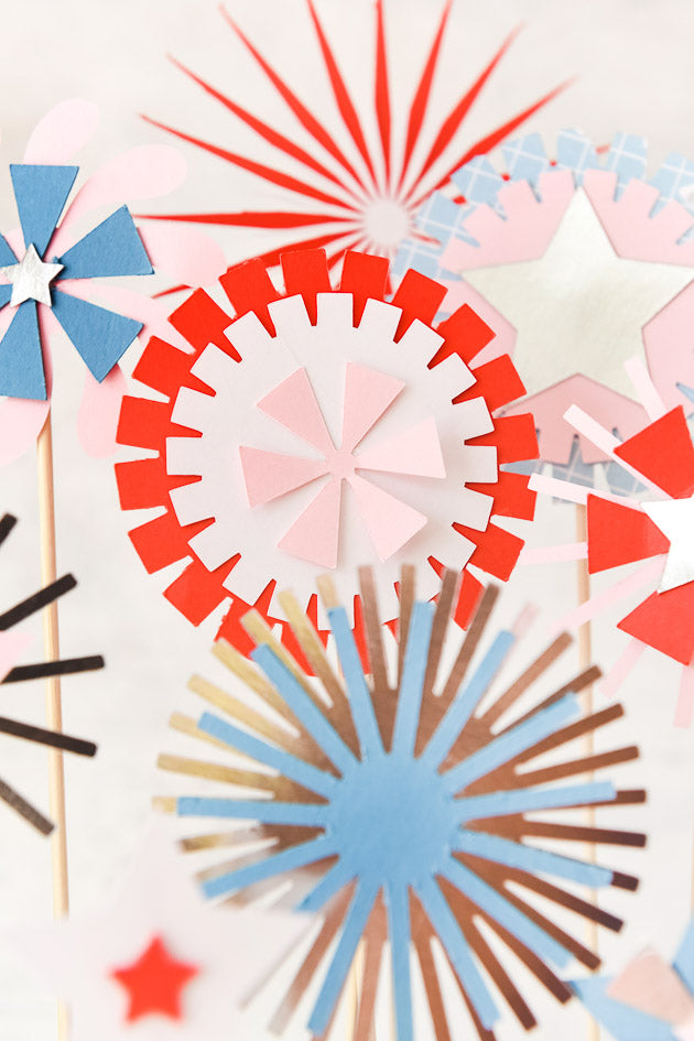 Paper Firework Cake Topper, SVG Template