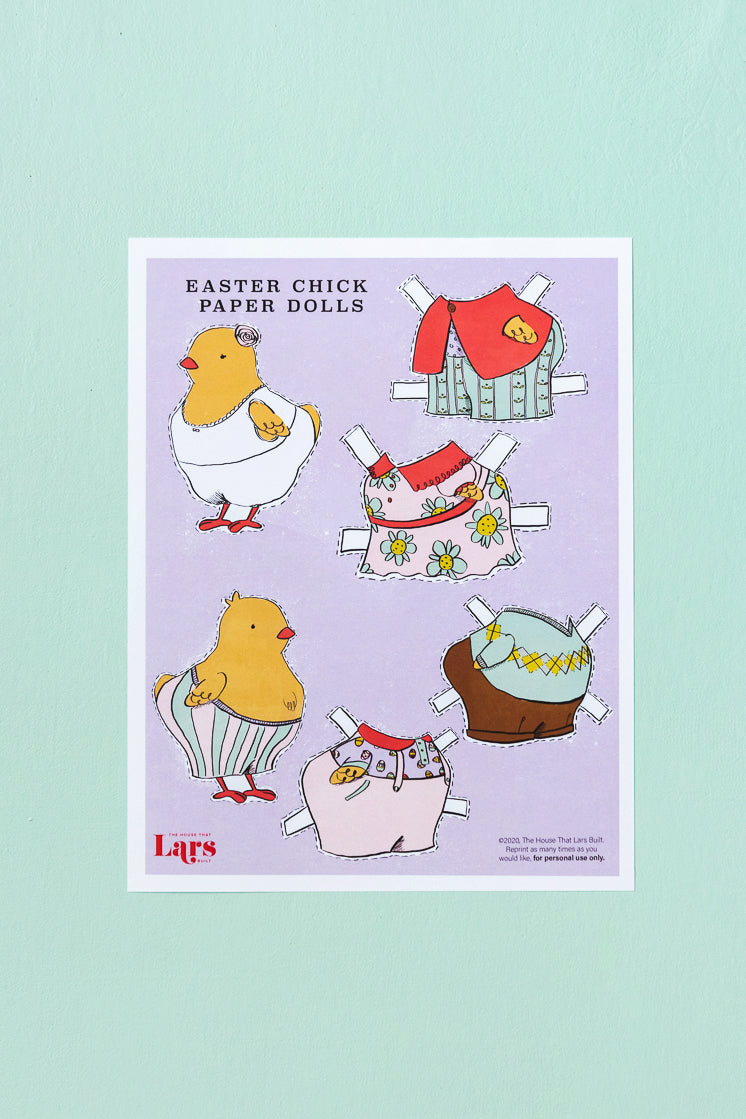 Easter Chick Paper Dolls, PDF Printable