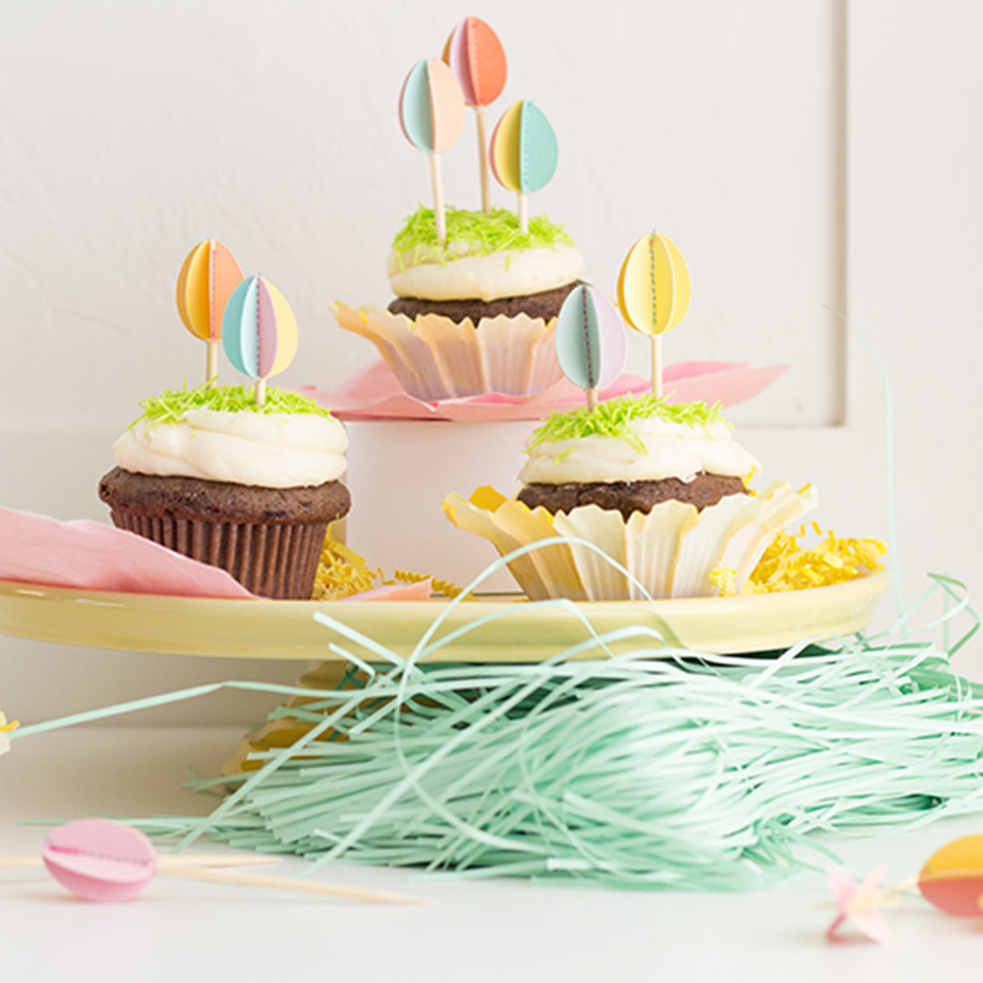 DIY Easter Egg Cupcake Toppers, SVG &amp; PDF Template