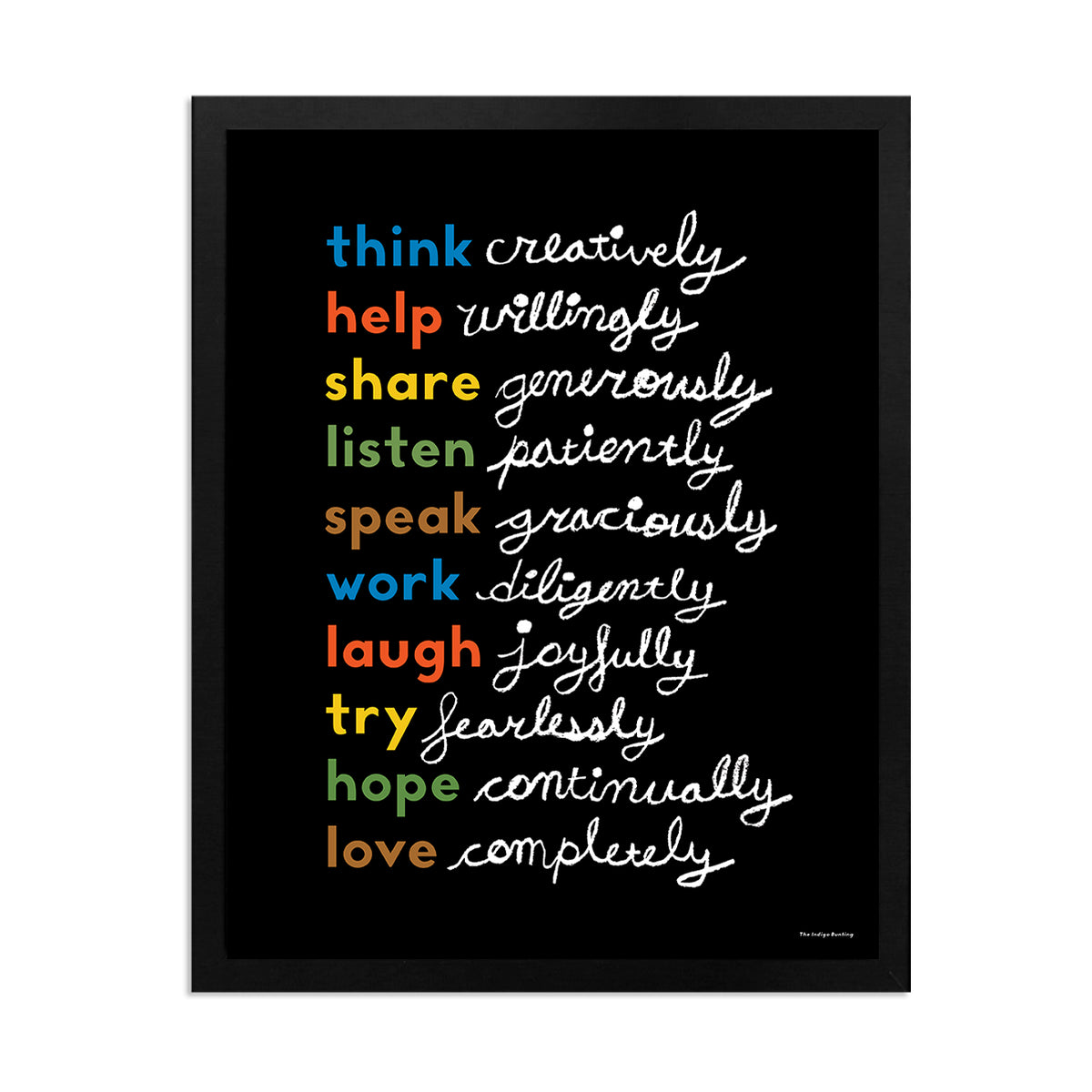 Simple Virtues Print (Black) by Erin Jang