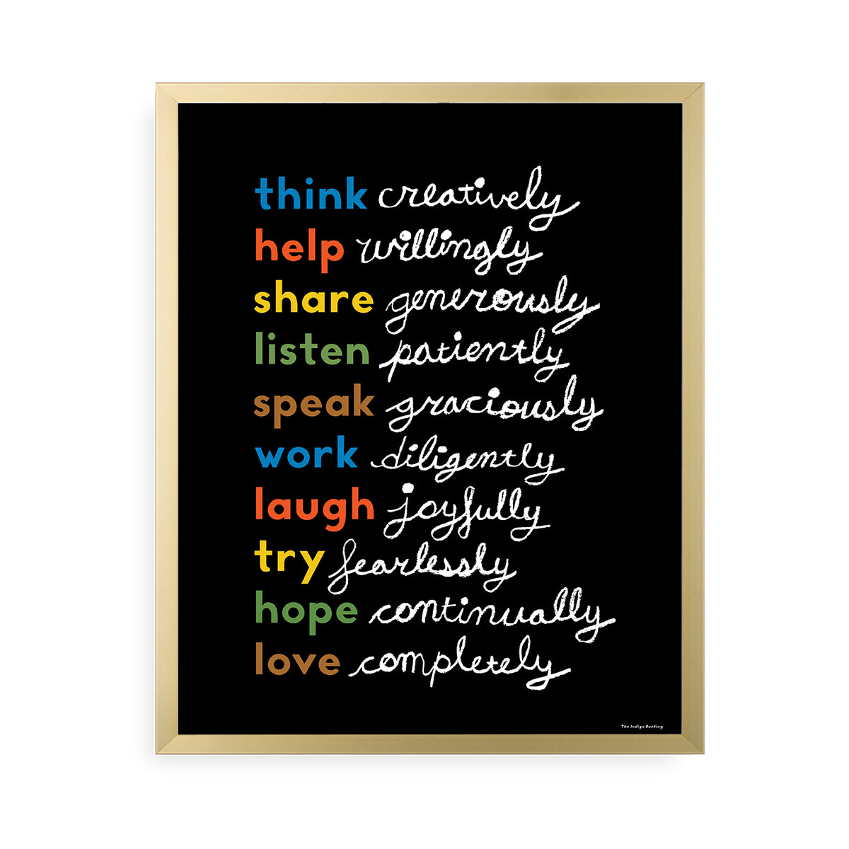 Simple Virtues Print (Black) by Erin Jang