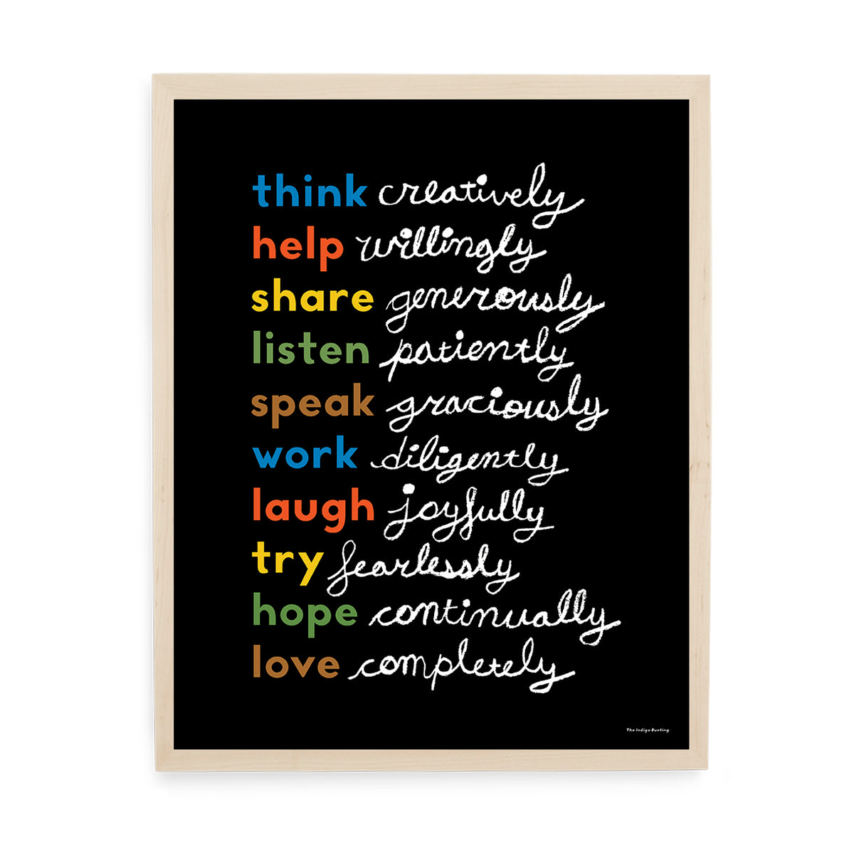 Simple Virtues Print (Black) by Erin Jang