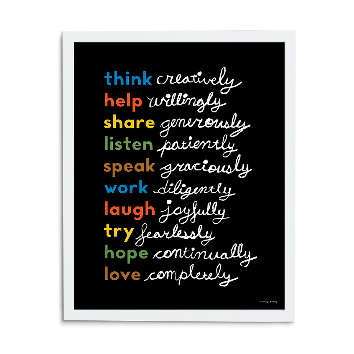 Simple Virtues Print (Black) by Erin Jang