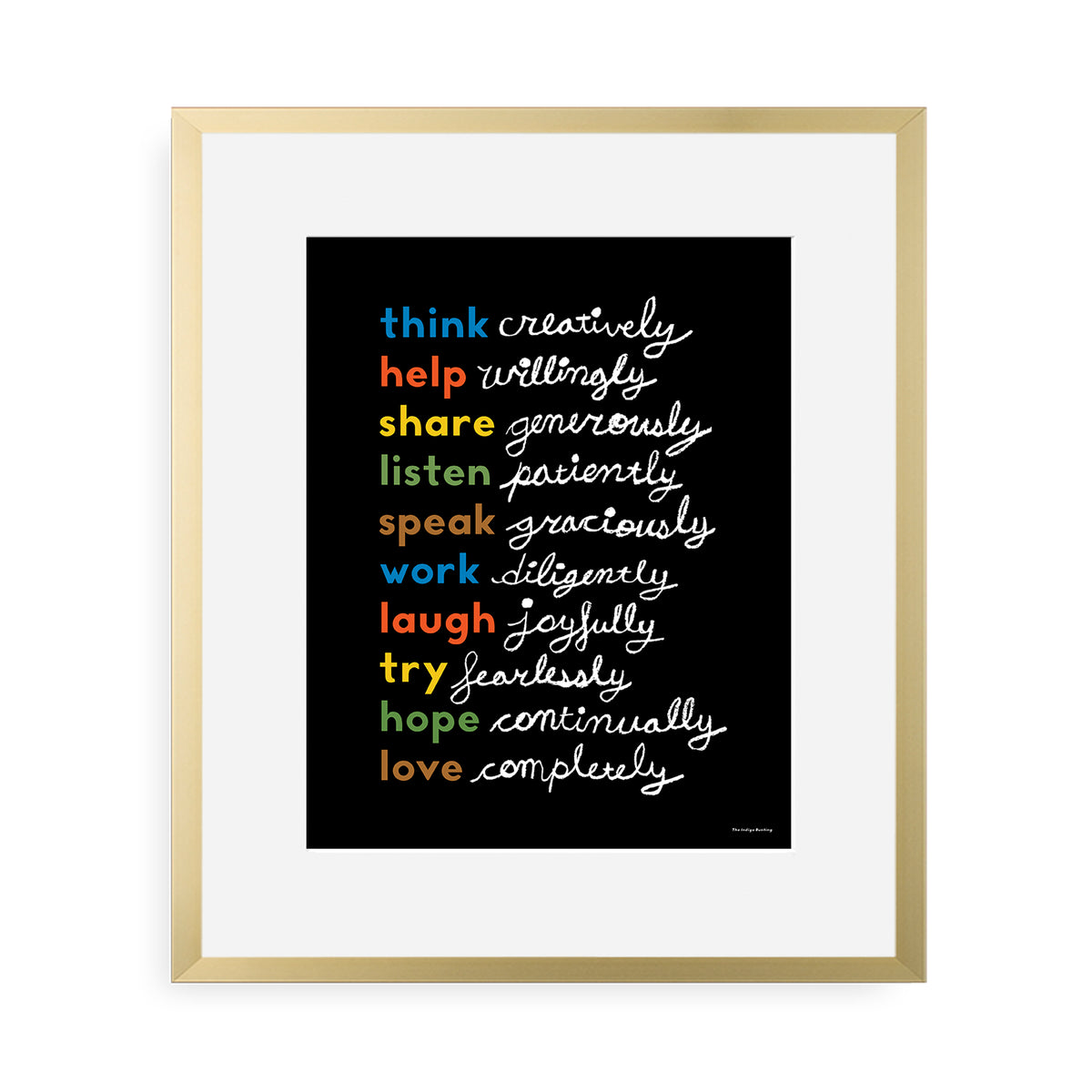 Simple Virtues Print (Black) by Erin Jang