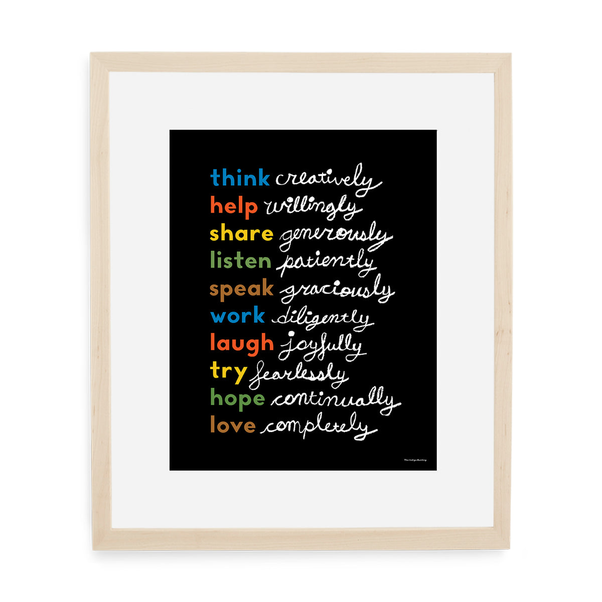 Simple Virtues Print (Black) by Erin Jang