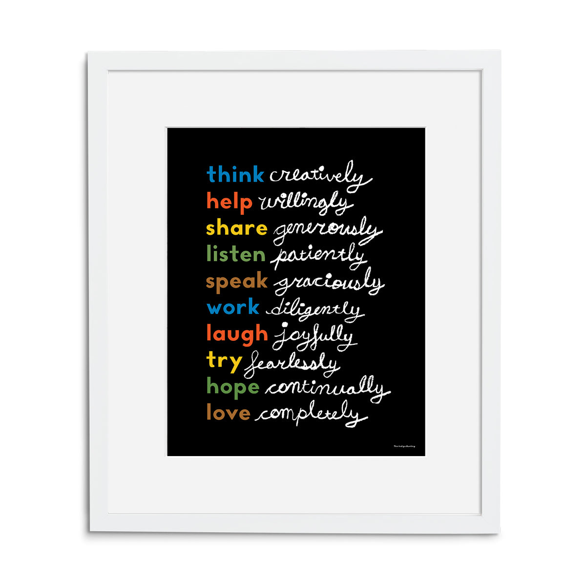 Simple Virtues Print (Black) by Erin Jang