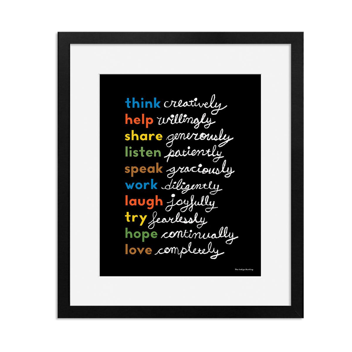 Simple Virtues Print (Black) by Erin Jang