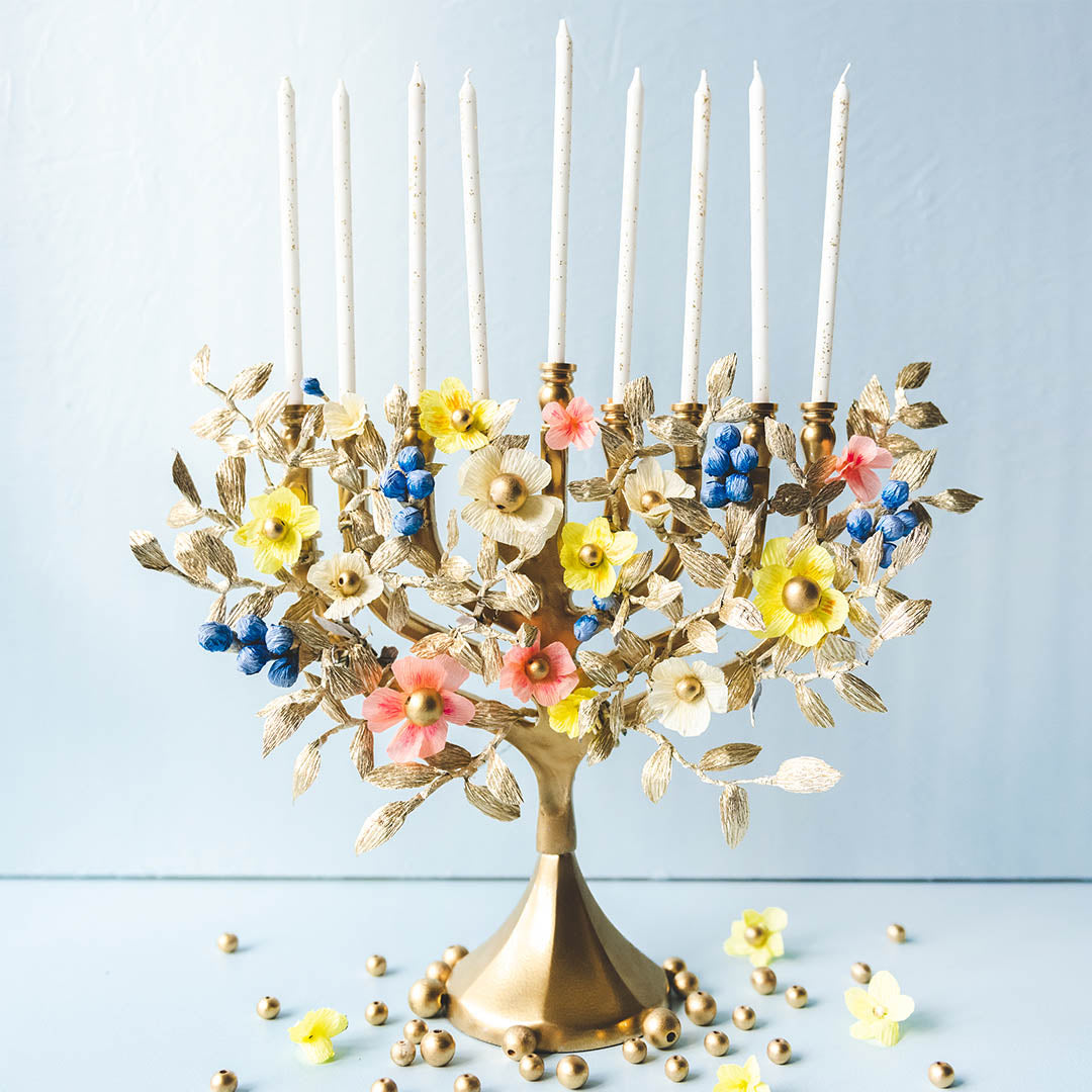 Paper Flowers for Menorah, PDF Template