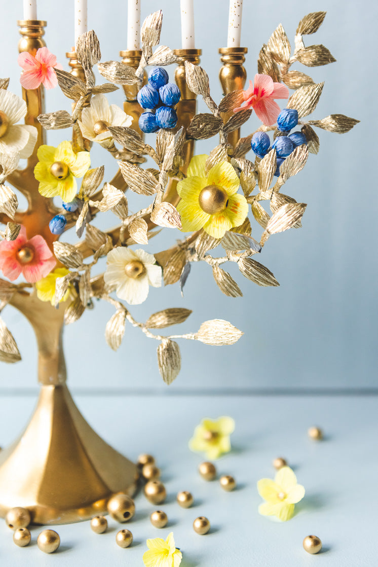 Paper Flowers for Menorah, PDF Template