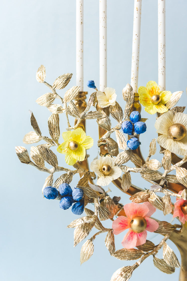 Paper Flowers for Menorah, PDF Template