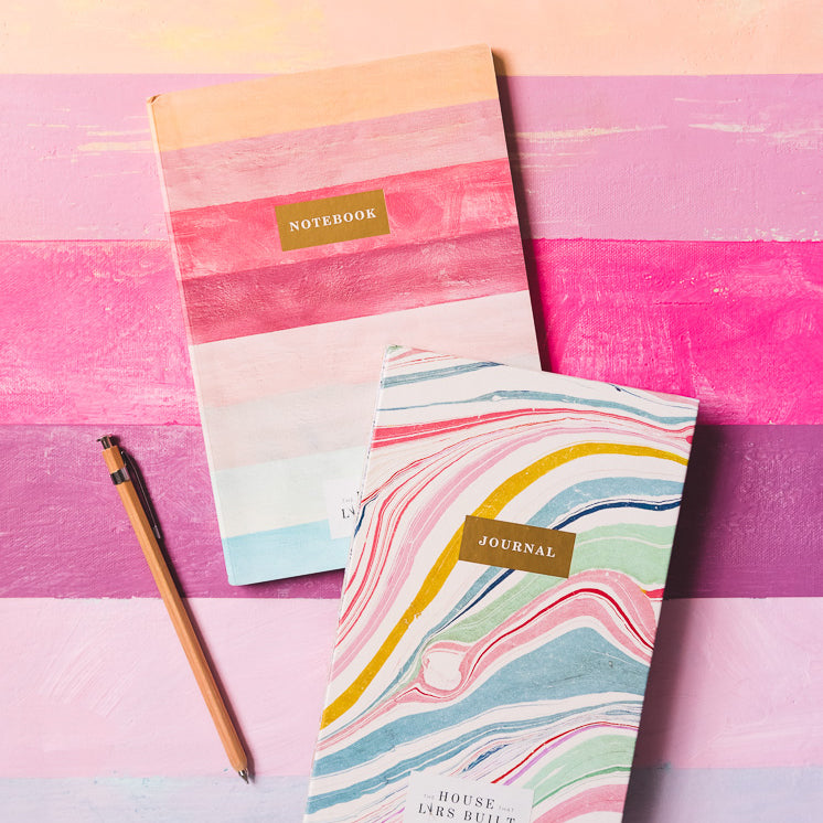 My Life in Color (hardcover guided journal) + Stripe Blank Notebook, Set