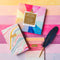 My Life in Color (hardcover guided journal) + Stripe Blank Notebook, Set