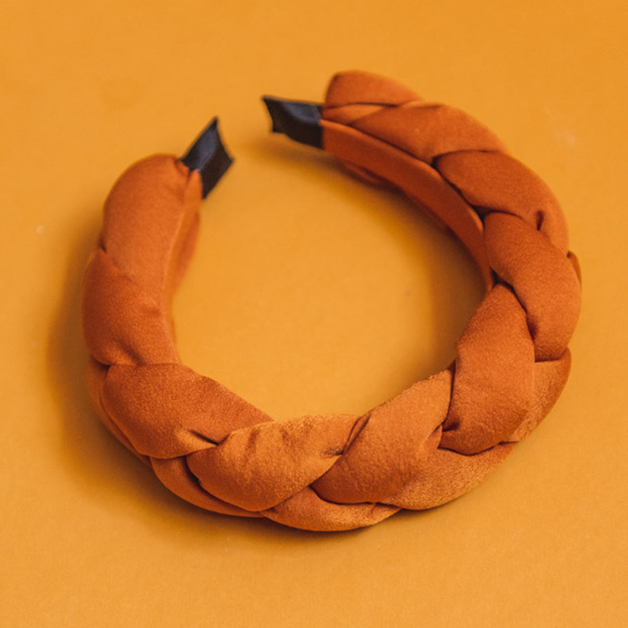 Burnt Orange Braided Puff Headband