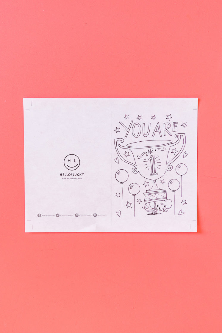 Hello!Lucky Thank You Cards &amp; Placemat, FREE PDF Printables