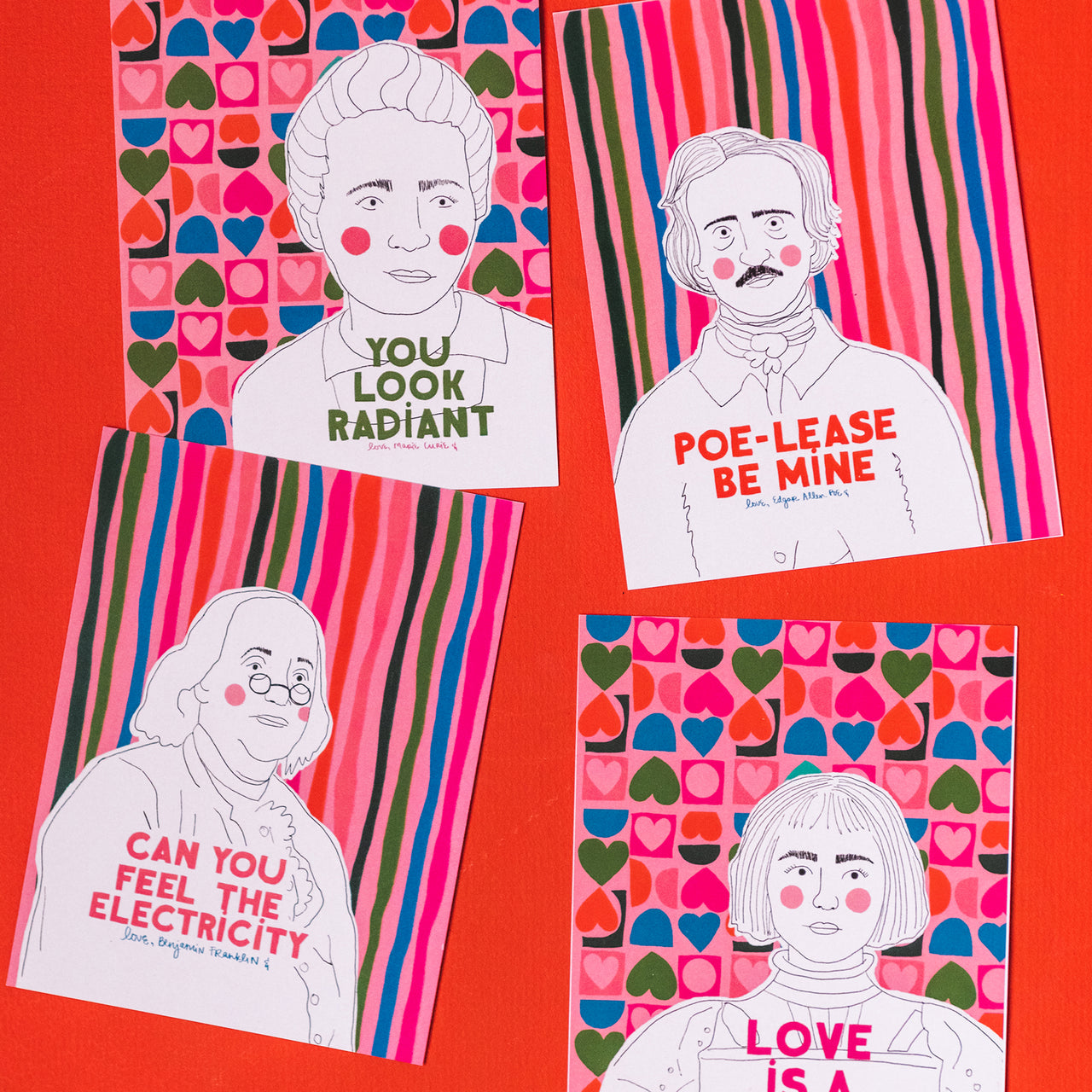 Historical Figure Valentines Set by Jessica Whittaker, PDF Printable