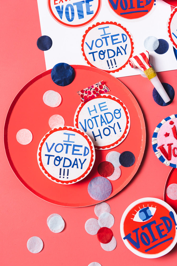 I Voted Pins, PDF Printable