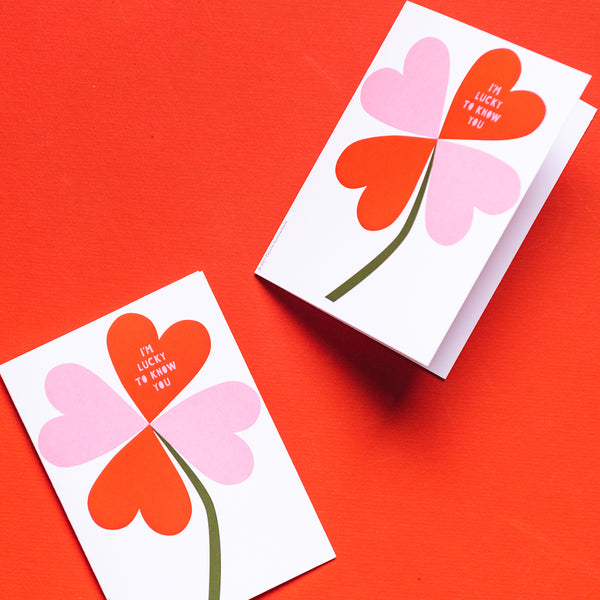 I'm Lucky to Know You Valentine Card by Julie Marabelle of Famille Summerbelle, PDF Printable